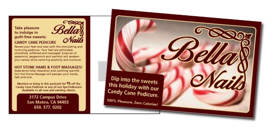 Bella Nails Holiday Promo Postcard