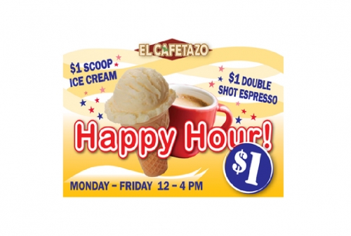 Cafetazo Happy Hour Banner